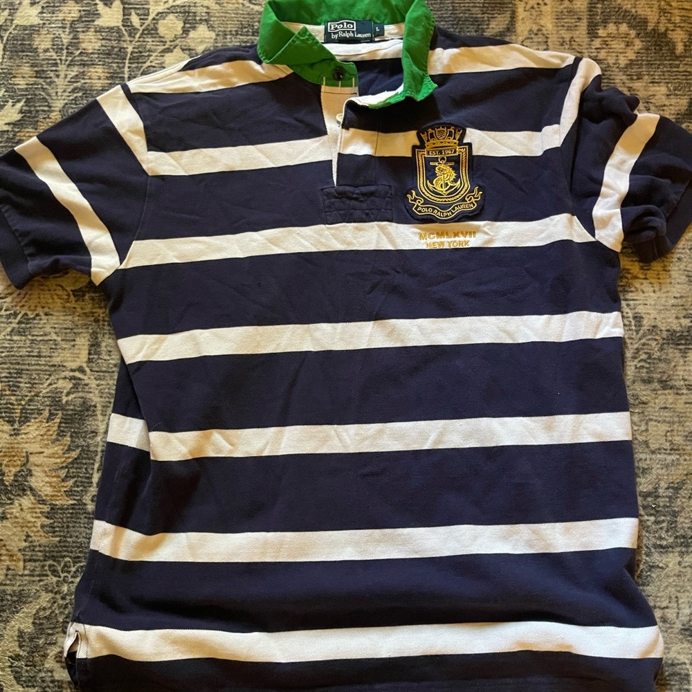Ralph Lauren Classic Blue and White Polo Shirt